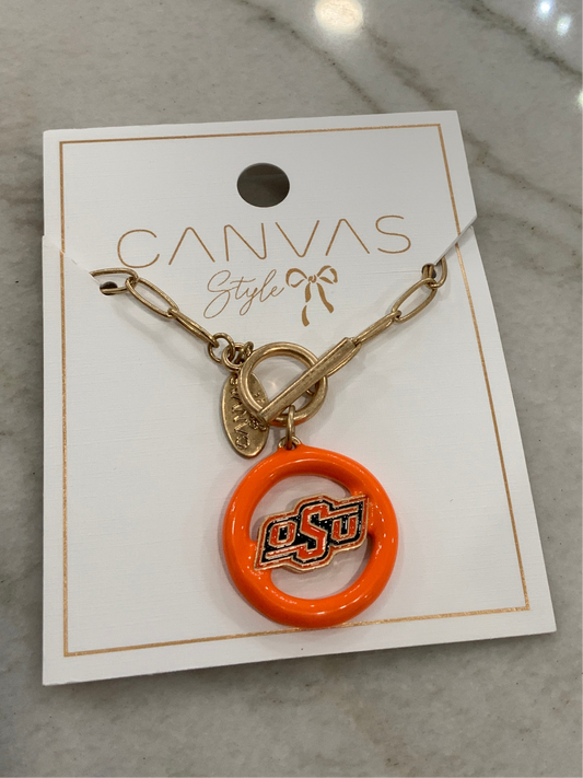 OSU Circle Paperclip Necklace