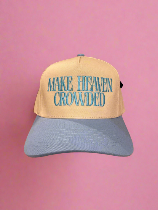 Make Heaven Crowded Blue Embroidered Hat