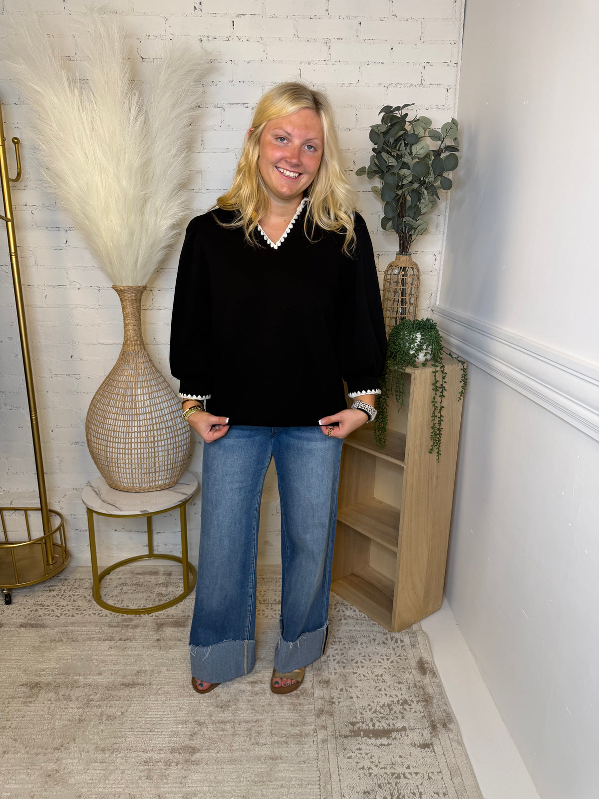 All Business Black Blouse