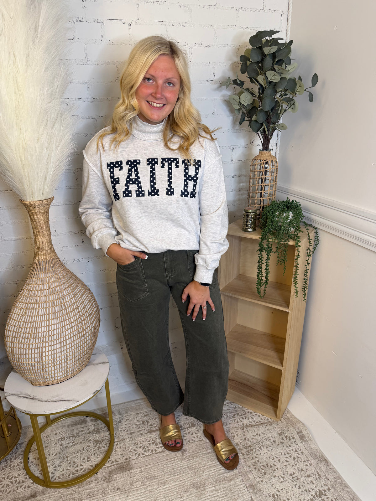 Faith Polka Dot Mockneck (117)