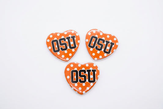 OSU Orange Heart Button