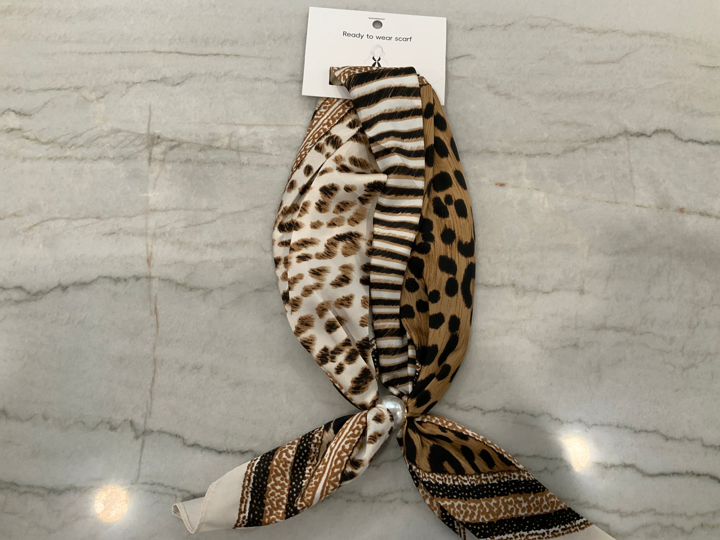 Ready-to-Wear blk/br Animal print magnetic Scarf
