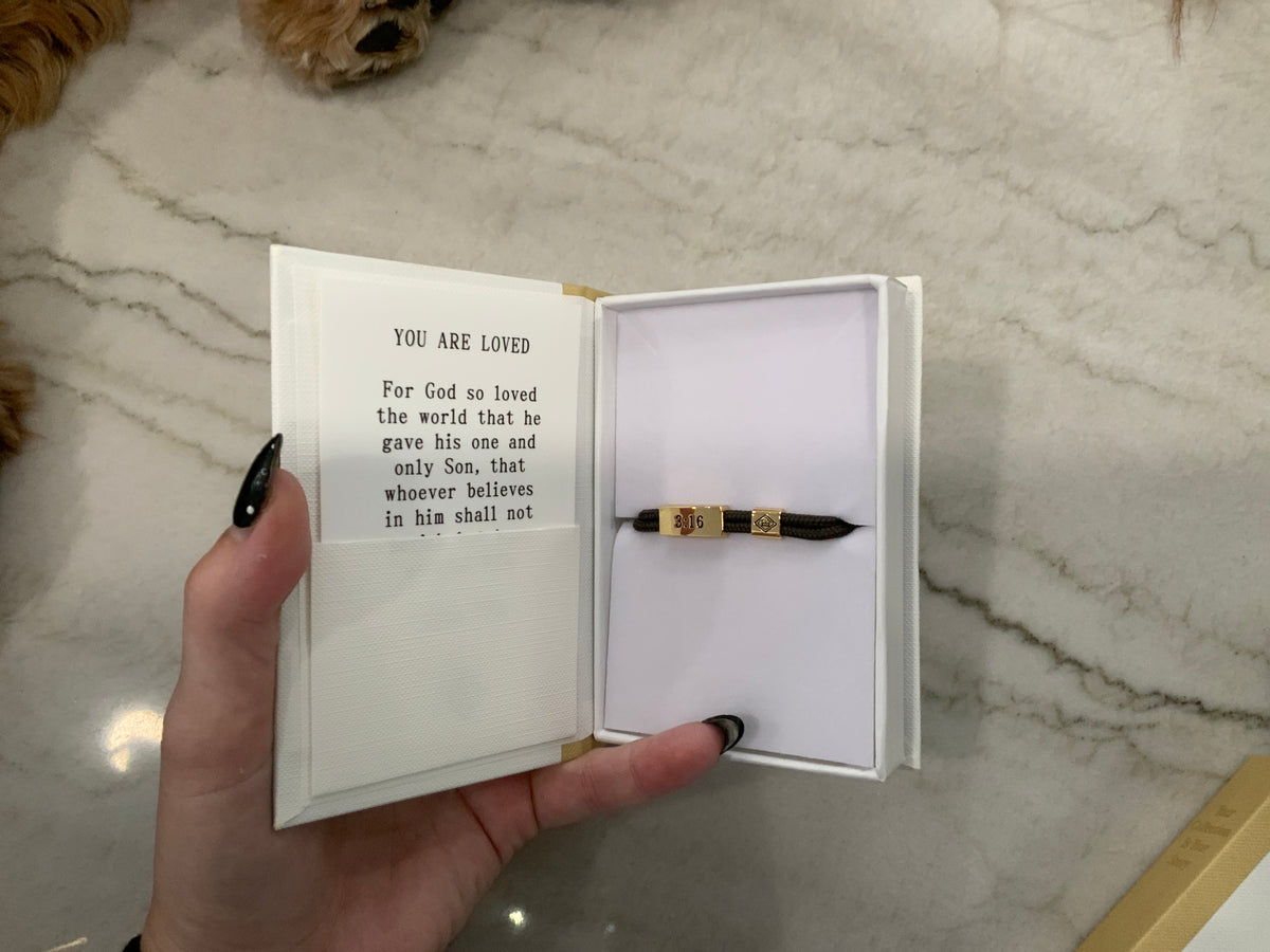 Black Cord Bracelet 3:16