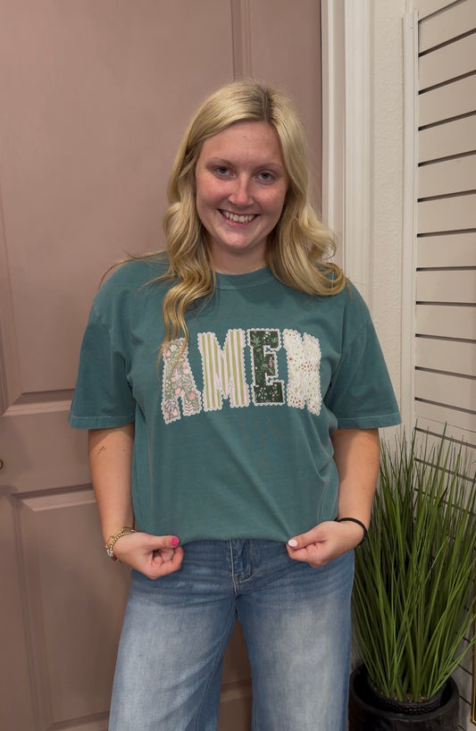 Amen Patchwork Emerald T-shirt