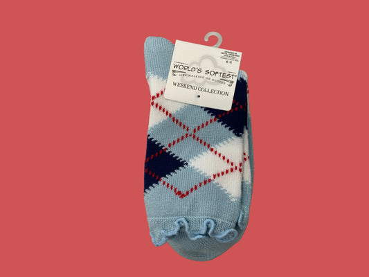Blue Argyle Socks