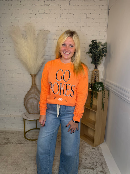Go Pokes Polka Dot Long Sleeve Tshirt