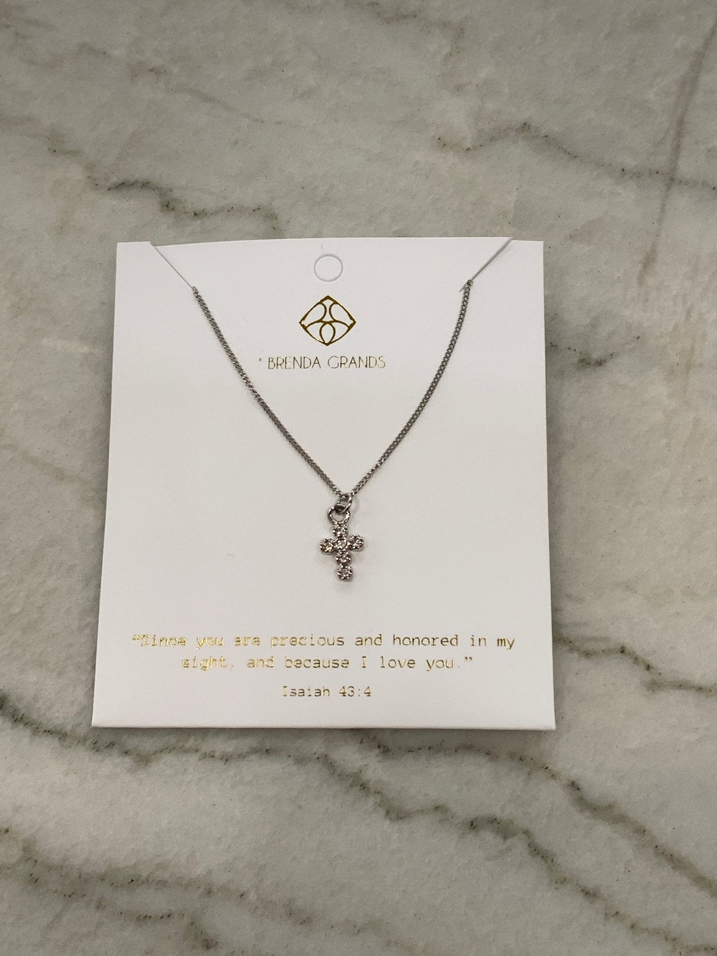 Silver Dainty Diamond Cross
