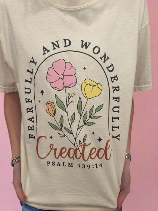 Fearfully Created Cream Tee