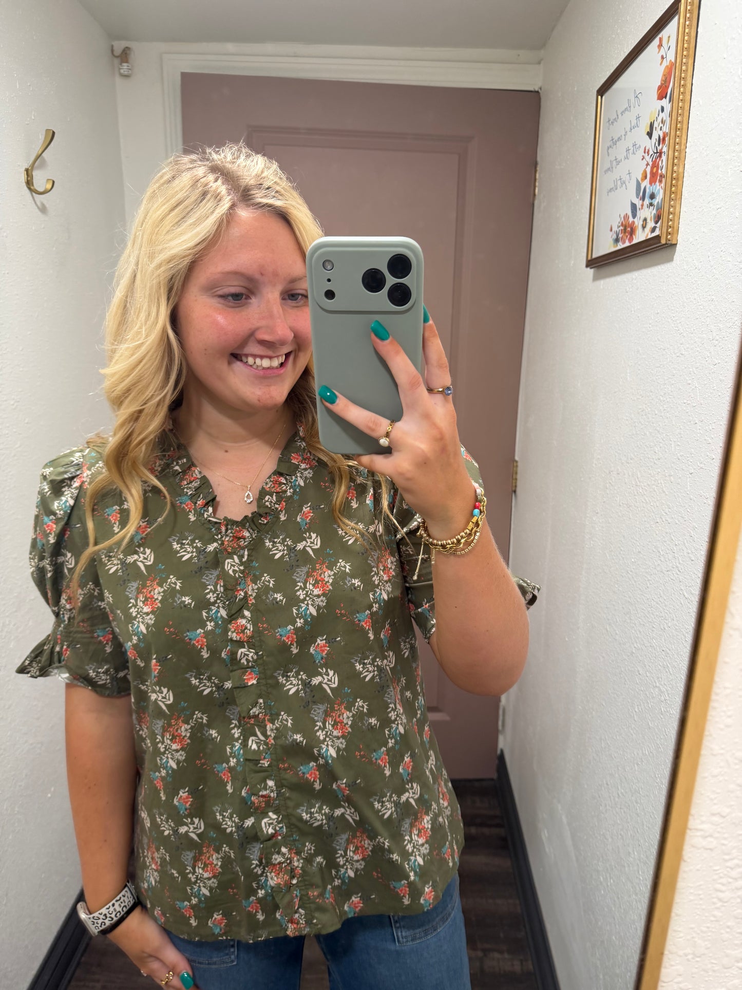 Wildflower Olive Blouse