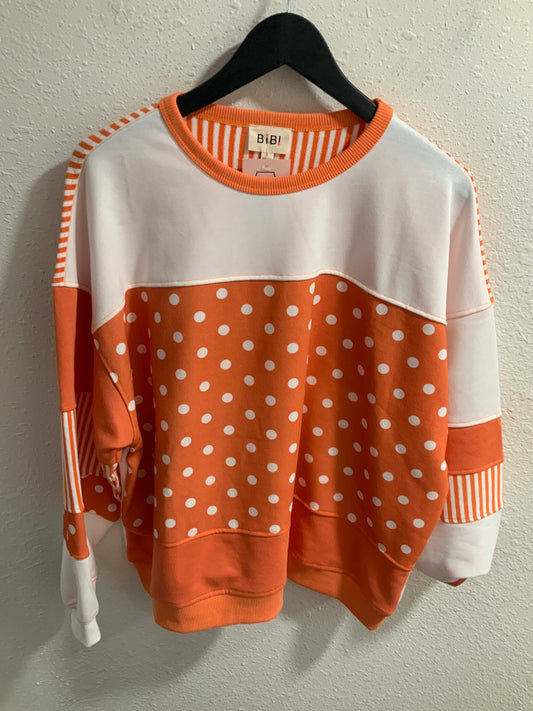 Gameday Polka dot Stripe Mix Top