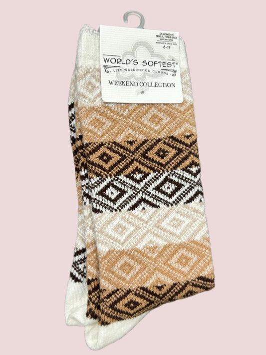 Chocolate Multi Crew Socks