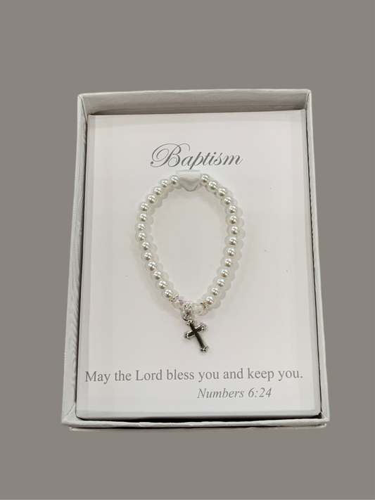Baptism Cross Bracelet 4”