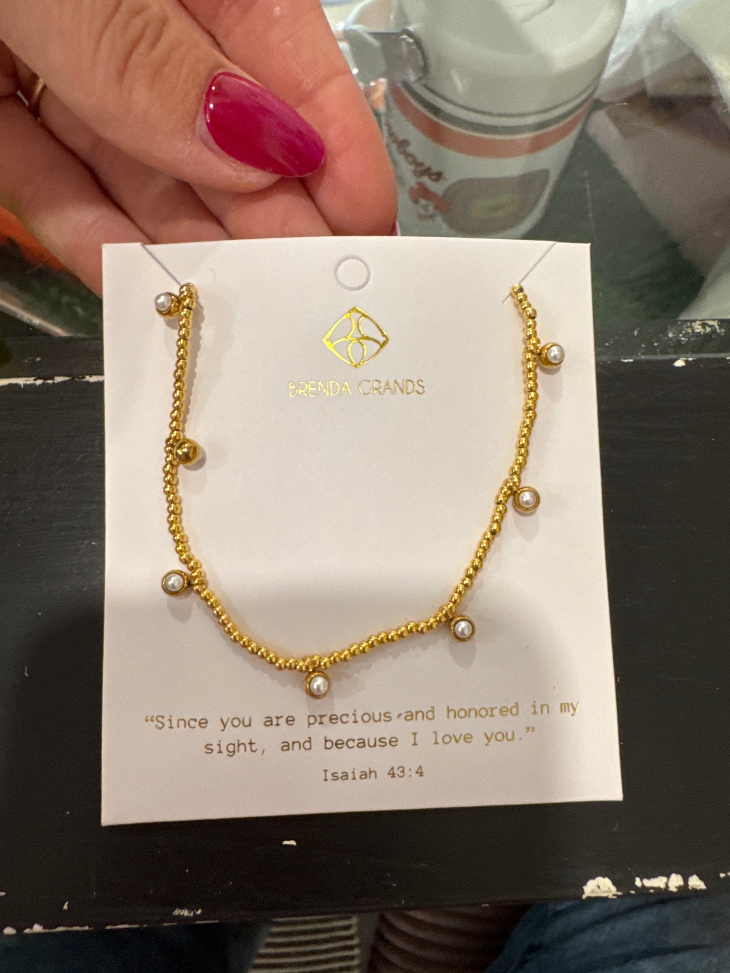 Gold Beaded Pearls Necklace