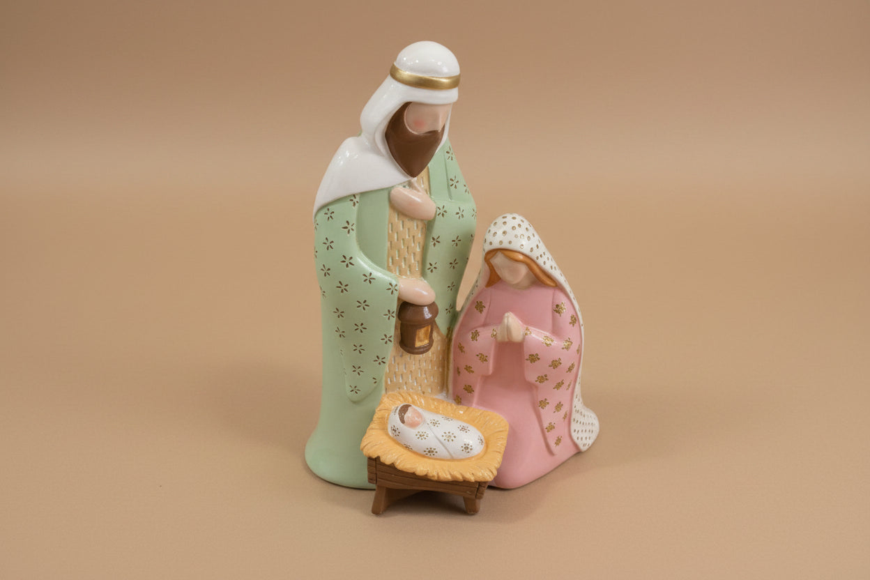 Pink & Mint  Nativity Scene