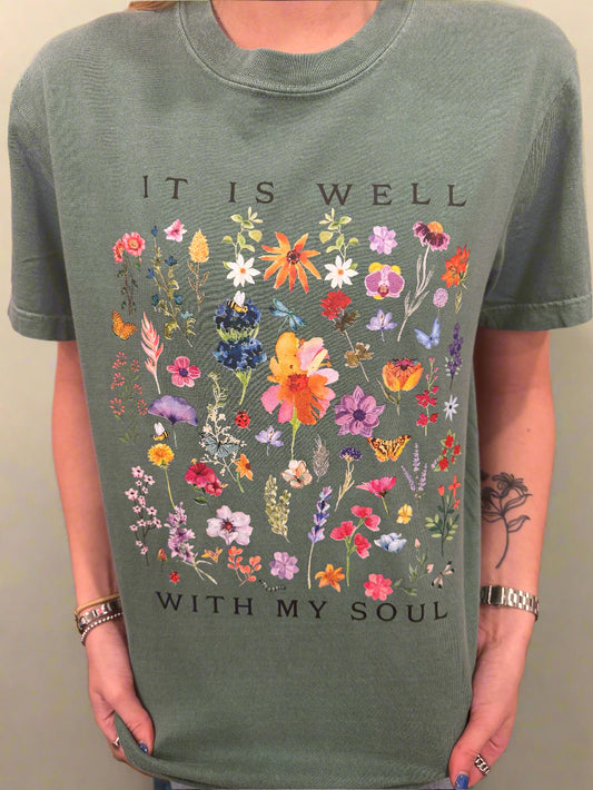 It Is Well Green Tee