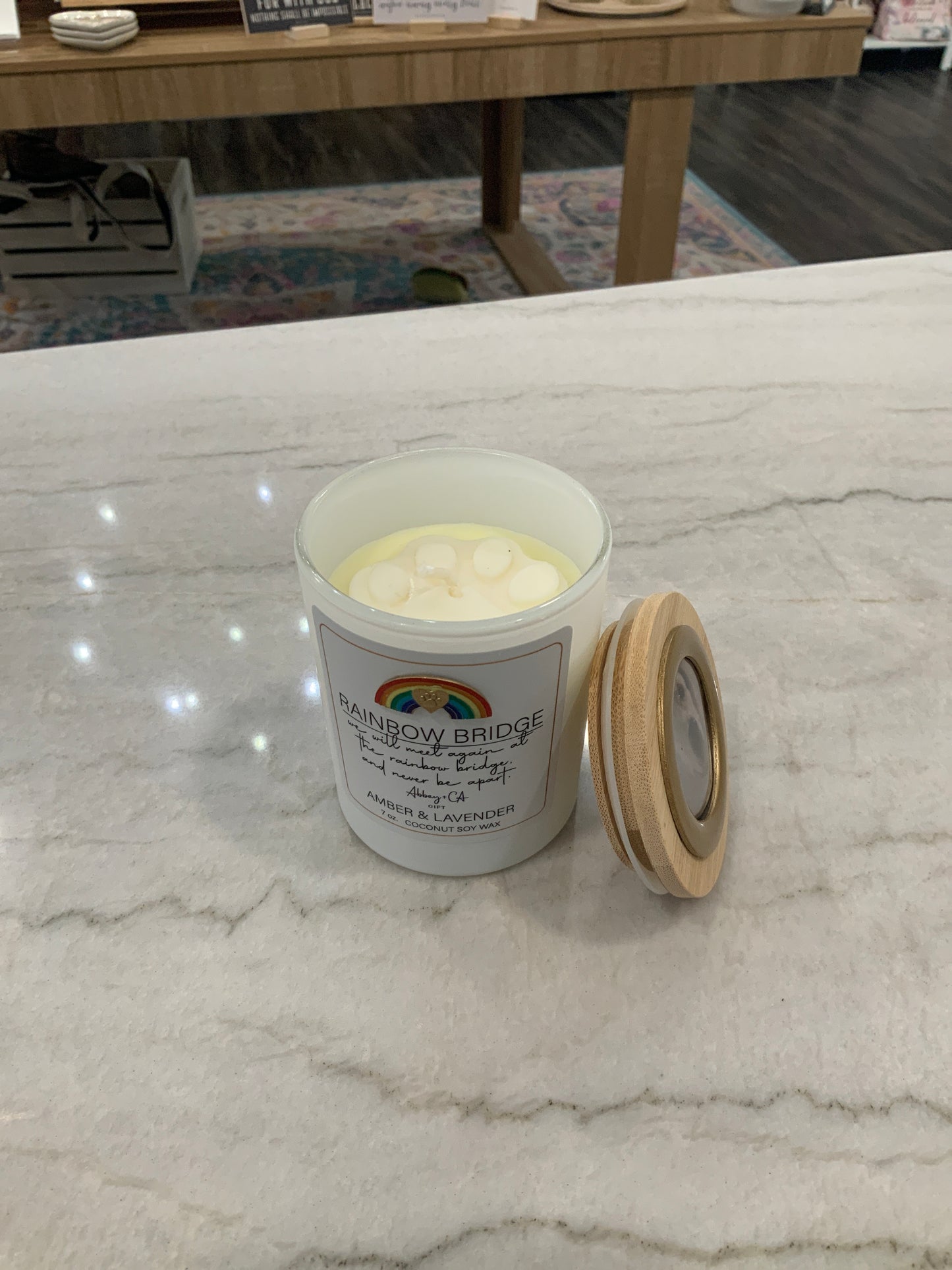 Rainbow Bridge Candle w/ Picture Frame