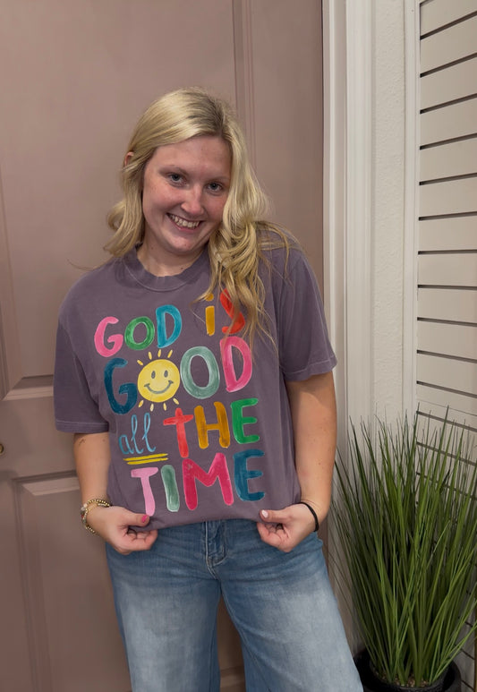 God Is Good Purple T-shirt (117)