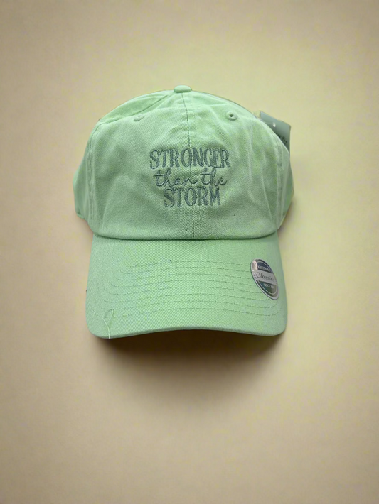 Stronger Than The Storm Green Hat