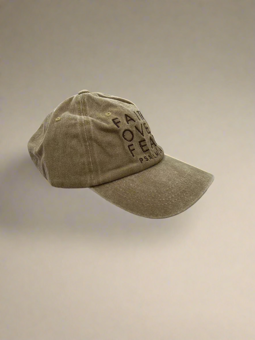 Faith Over Fear Taupe Hat