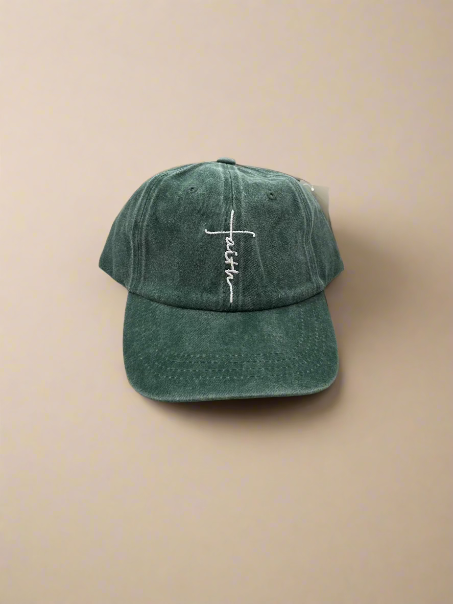 Faith Cursive Green Hat