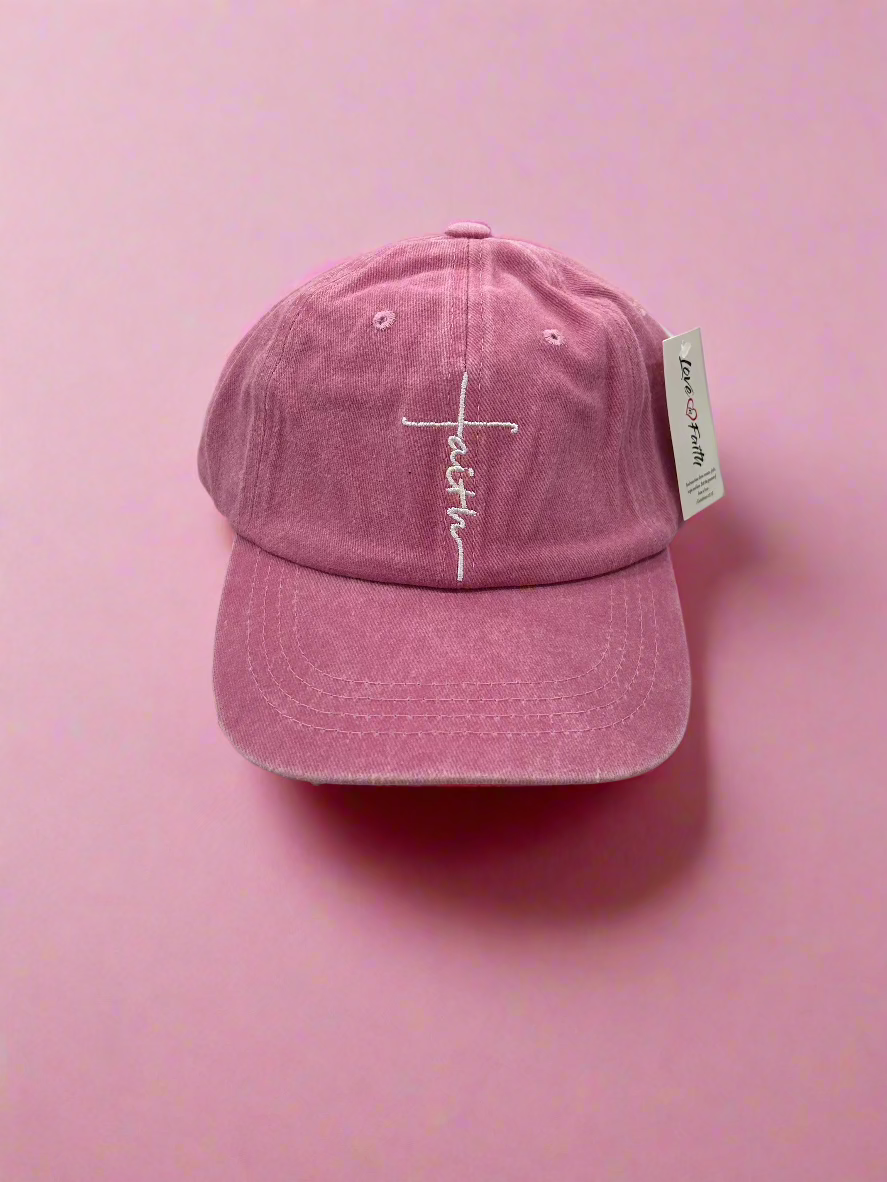 Faith Cursive Pink Hat