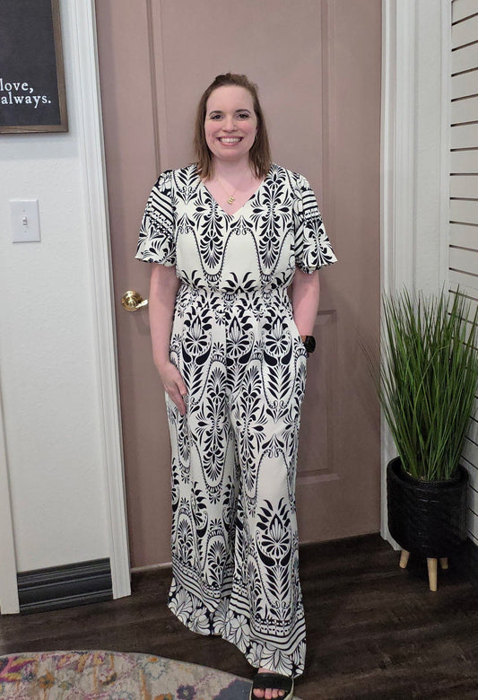 Navy Walk This Way Jumpsuit