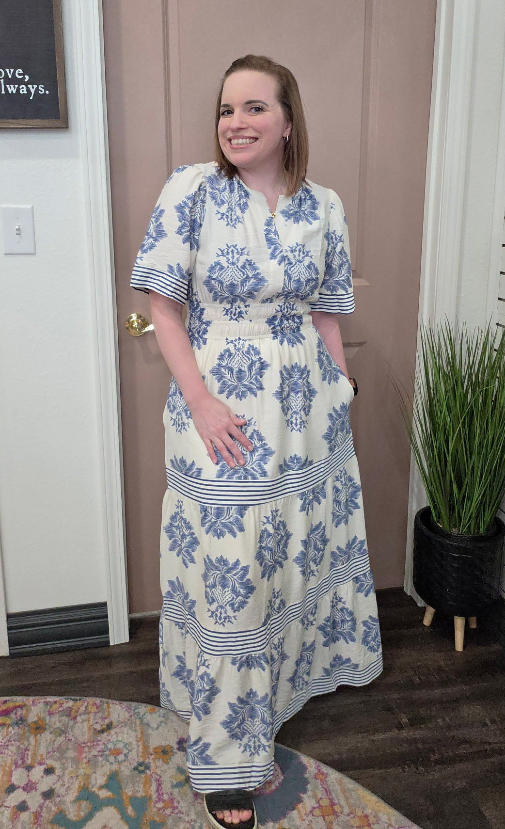 Sunday Morning Blue Maxi Dress