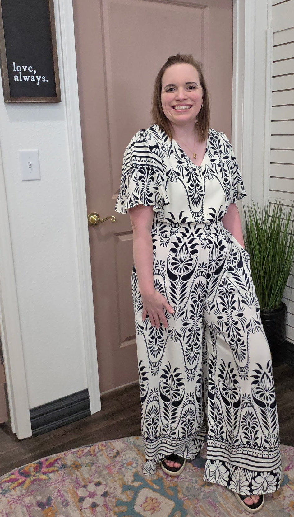 Navy Walk This Way Jumpsuit