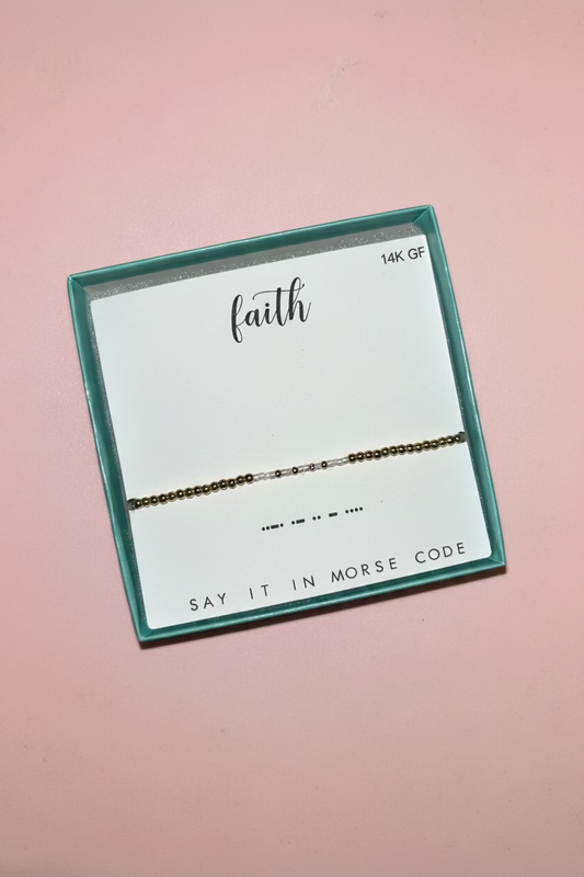Faith Beaded Dot & Dash Bracelet