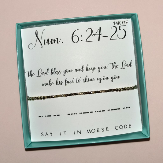 Num. 6:24-25  Beaded Dot & Dash Bracelet