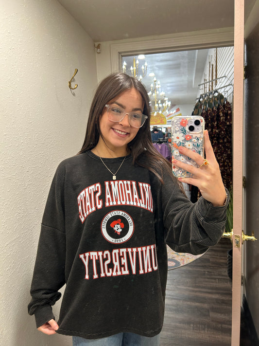 Vintage Corded Black Pullover
