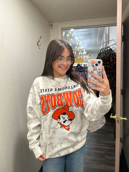 Cowboy White Camo Crewneck