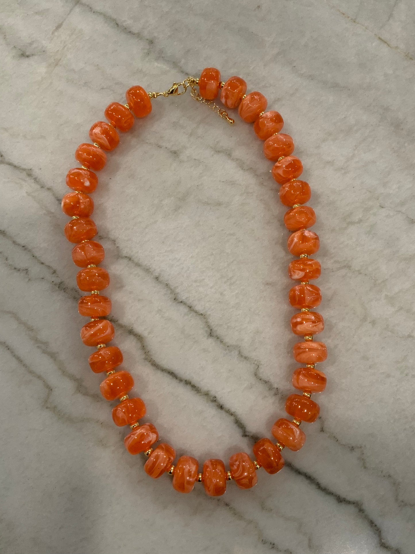 Luxe Orange Beaded Necklace