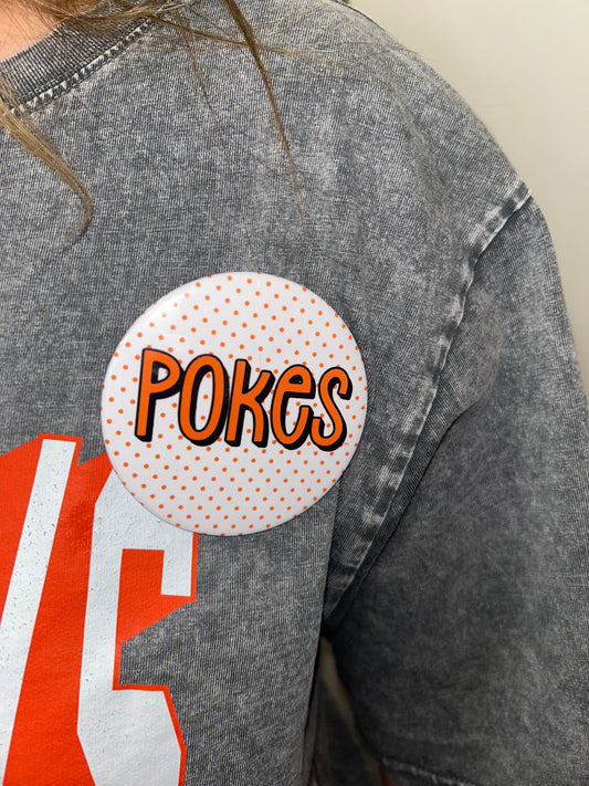 Pokes Polka Dot Button