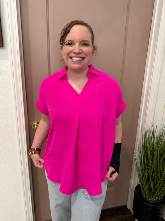 Pop Of Joy Pink Blouse