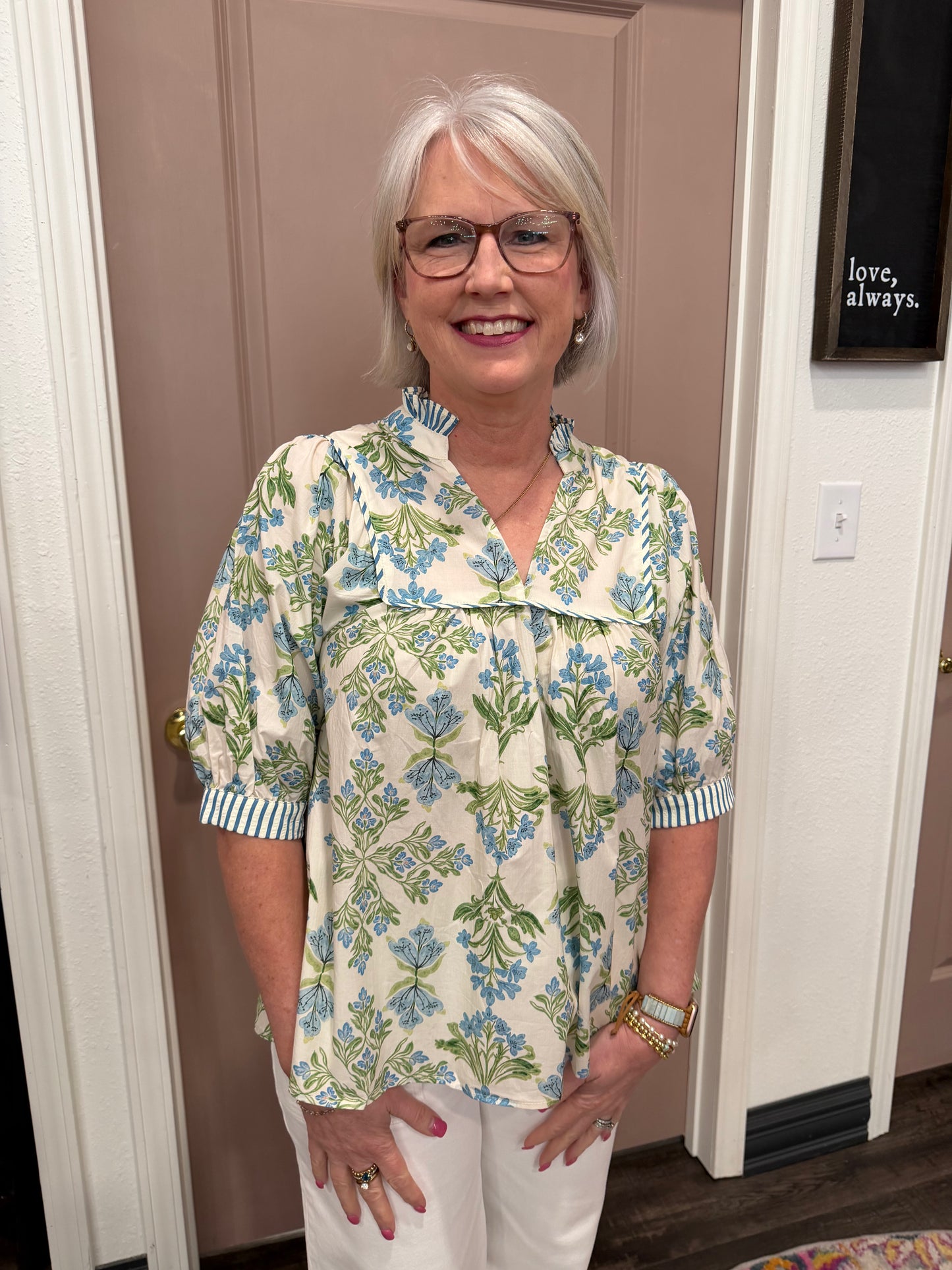 Everyday Charm Blue Blouse