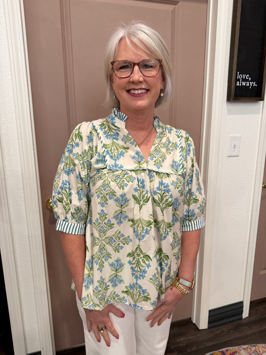 Everyday Charm Blue Blouse