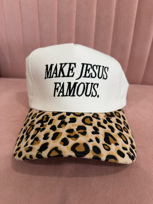 Make Jesus Famous Cheetah Hat