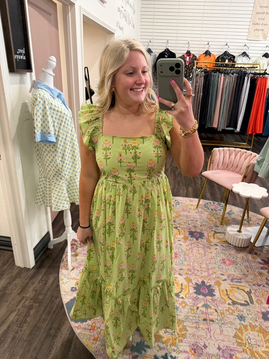 Wildflower Sage Dress (117)