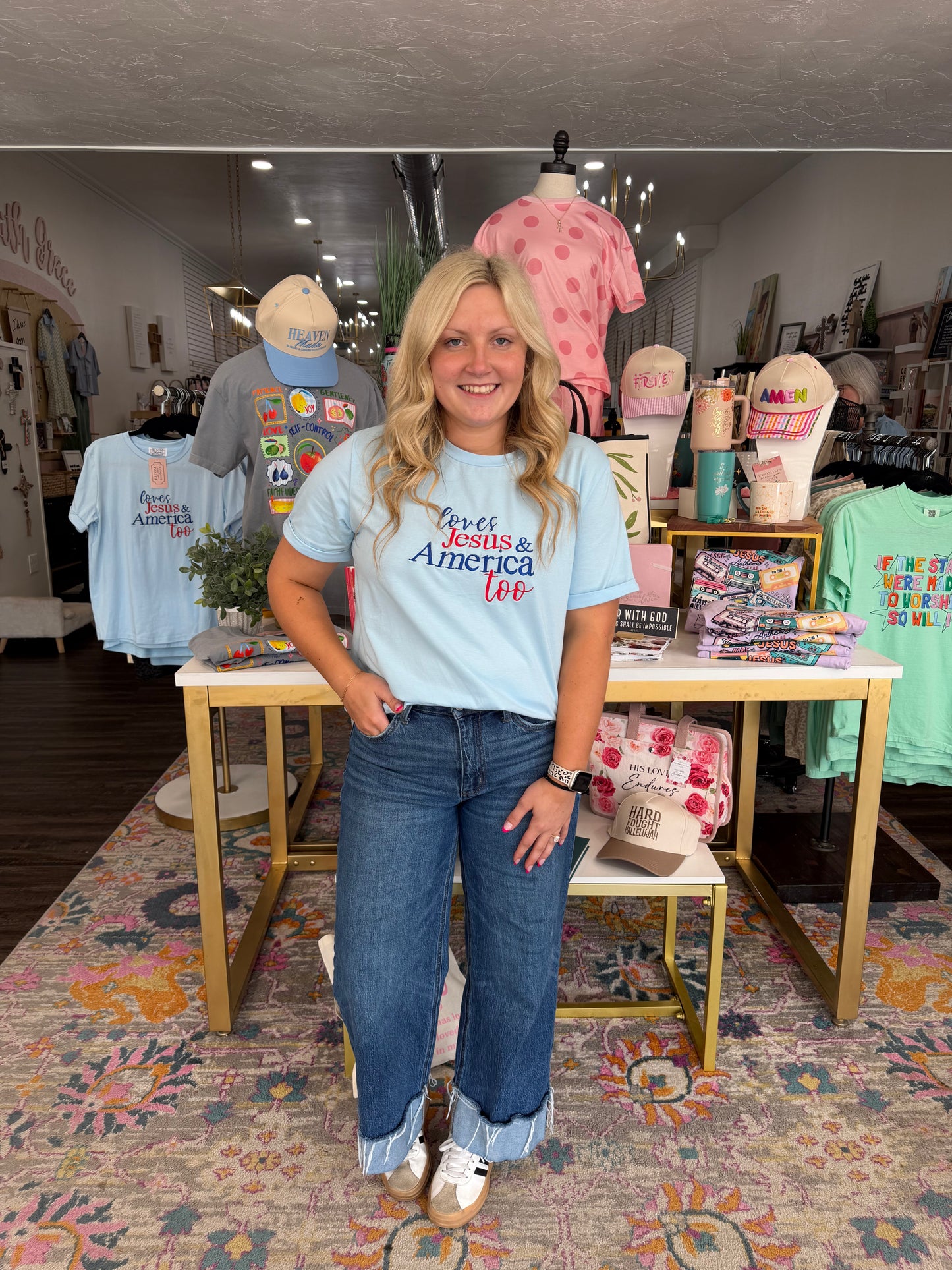 Loves Jesus & America Too Tshirt (117)