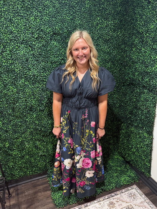 Blooming Joy Navy Floral Dress (117)