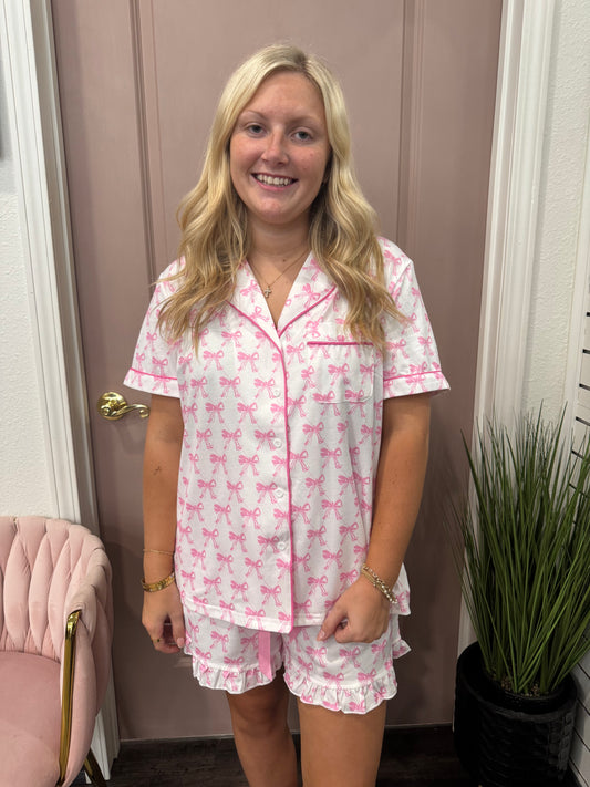 Cozy In Bows PJ Set (117)