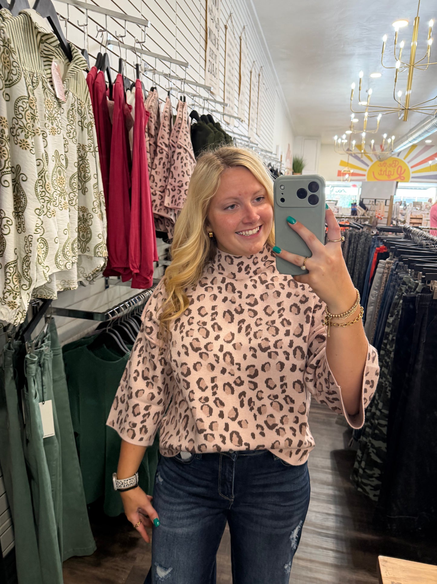 Pink Cheetah Sweater