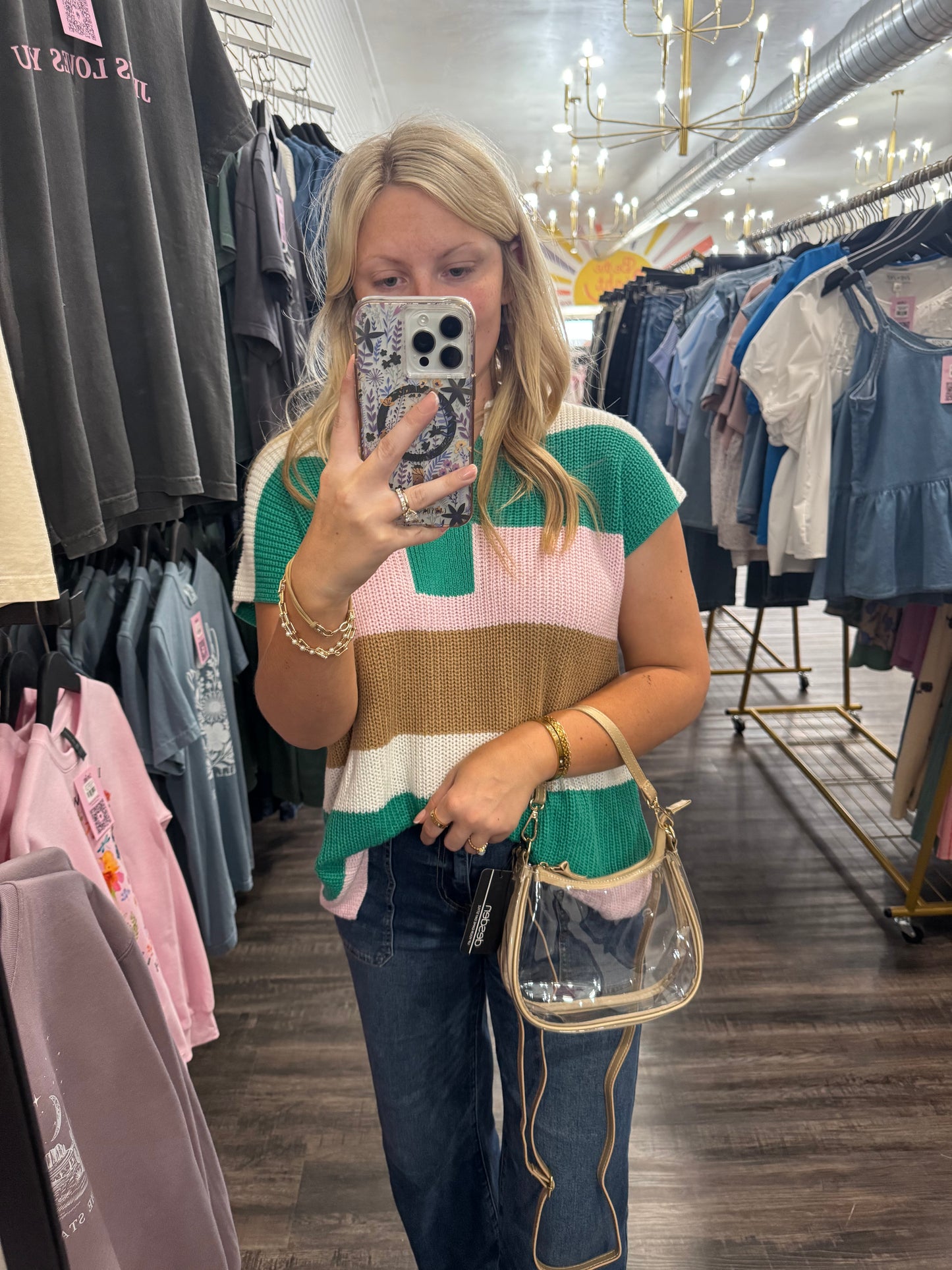 The Clara Clear Purse Gold (117)