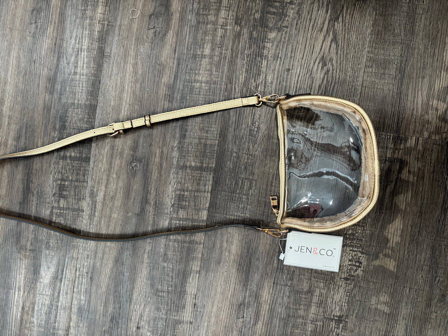 Peyton Gold Clear Crossbody