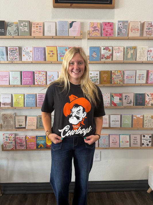 OK State Pistol Pete Puff Print Tshirt