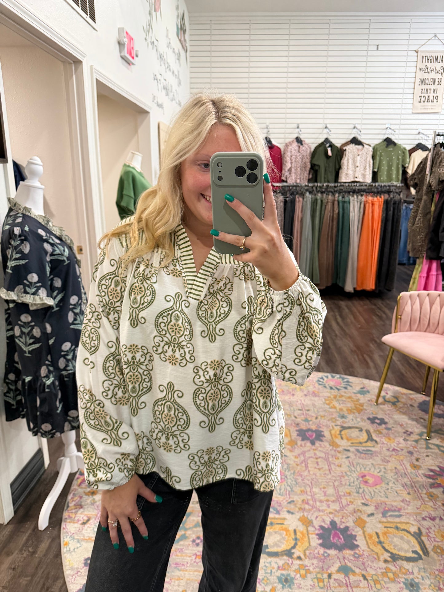 Willow Print Blouse