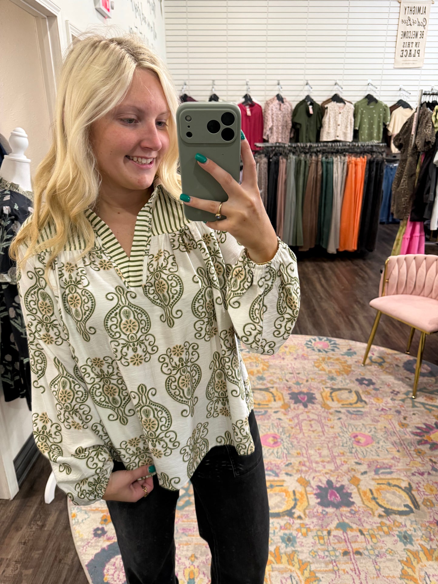Willow Print Blouse