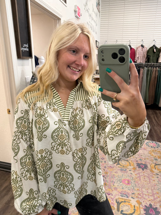 Willow Print Blouse