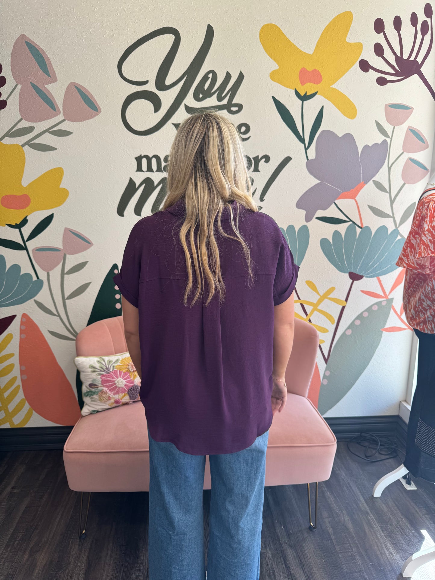 Purple Plum Collard Top